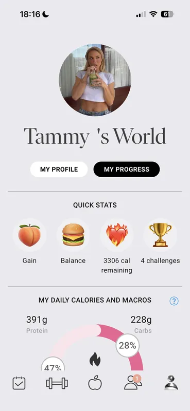 App profile page